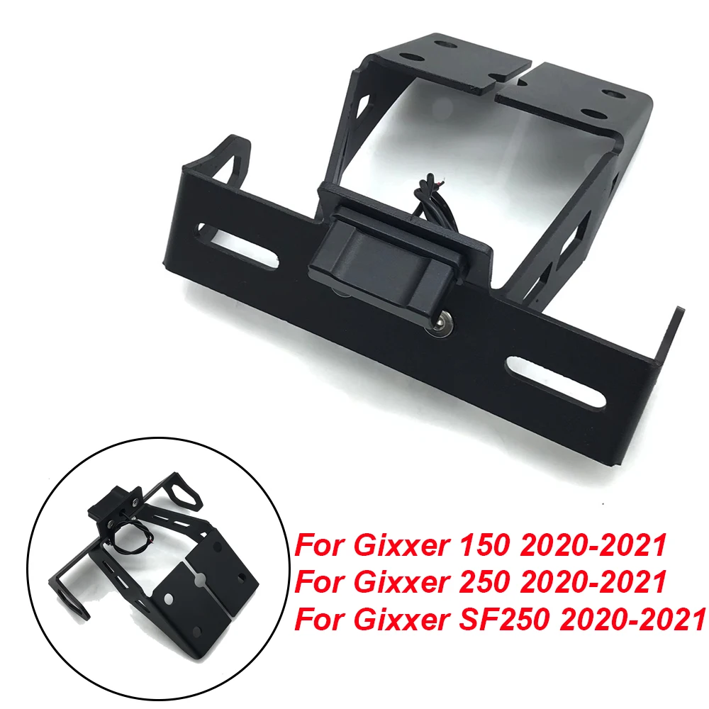 Motorcycle Rear License Plate Holder Frame Bracket with LED Tidy Tail Light For Suzuki Gixxer 150 250 SF250 GIXXER250 2020-2021