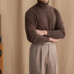 Mr. Deer San British Commuter Daily 30% Wool High Neck Slim Fit Sweater All-match Warm Base Sweater for Men