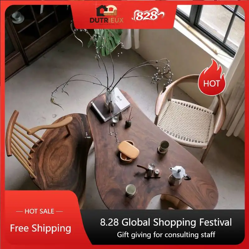 Irregular Wooden Dining Table Unique Restaurant Nordic Modern Dining Table Kitchen Luxury Tavolo Da Pranzo Home Furniture