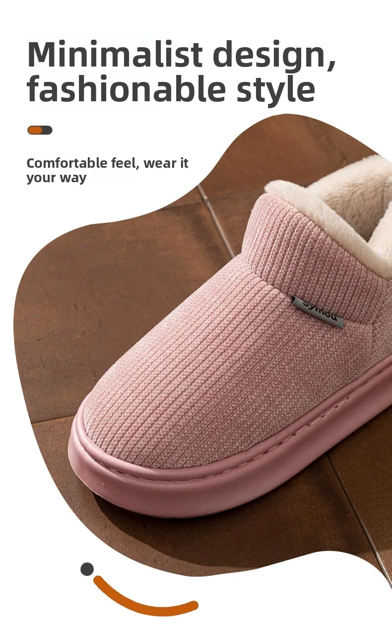 Herren-Plattformschuhe in Übergröße, EVA-Anti-Rutsch-Dicksohle, Winter-Warm-Plüsch-Hausschuhe für den Heimgebrauch, Indoor-Komfort – Detail 6