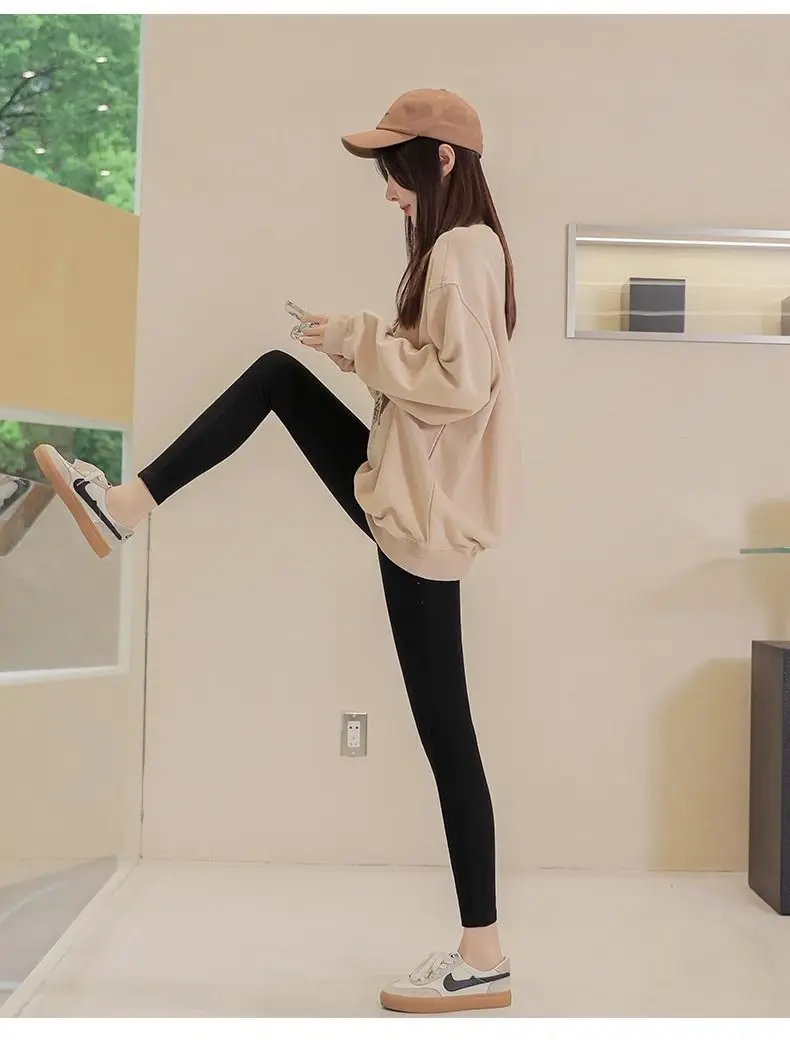 Leggings Women Pantyhose Korean Autumn Winter Stretched Girl Cycle Seven-Foot Modal Bright Multicolor Sculpting Flat Thigh Solid