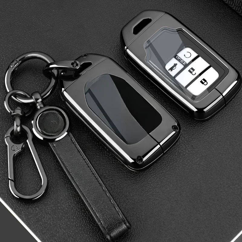 Zinc Alloy Car Key Case Cover for Honda HRV Protective Keychain Key Bag Set Keyless Personality Style Interior Accessorie