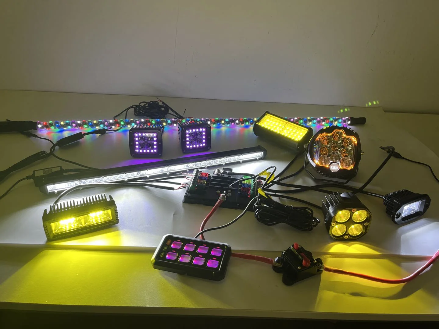 APP التحكم على الطرق الوعرة لوحة التبديل 12 فولت 24 فولت التلقائي عكس الضوء RGB 8 عصابة لوحة التبديل لسيارة شاحنة UTV ATV البحرية RV #6