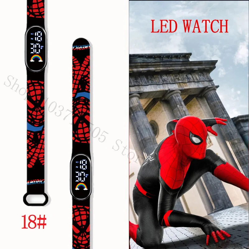 

MINISO Spiderman Kid's Watches Men Sport Wristband Bracelet Waterproof Children Digital Watch Boys LED Clock Gift