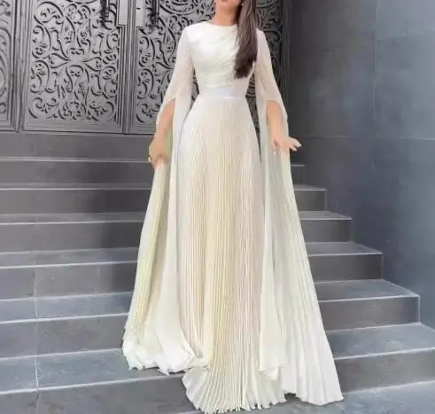 

Women's Dress 2025 Fashion Latest Hot Selling Autumn New Unique Hot Girl Elegant Solid Color Long Evening Dress Women's Wear