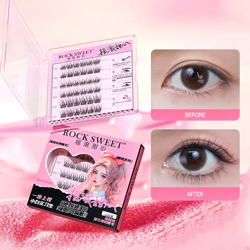 Rocky Sweetie 5D Baby Curl رموش صناعية بدون غراء - طبيعية للغاية، واقعية ولد مع مظهر، تصميم مجموعة واحدة رقيق وفوضوي #1