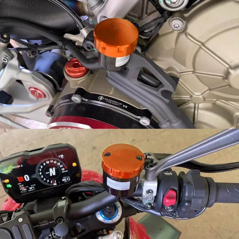 New For KTM 1290 Superduke R GT 690 Duke 1190 RC8 RC8R 2014-2021 Motorcycle Front Brake Clutch Rear Brake Fluid Reservoir Cover view 2