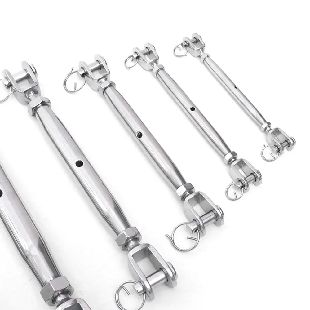 1PC M5-M12 304 Stainless Steel Marine Rigging Screw Closed Body Jaw Turnbuckle Bolt Wire Rope Tensioner Length Adjuster Clamp