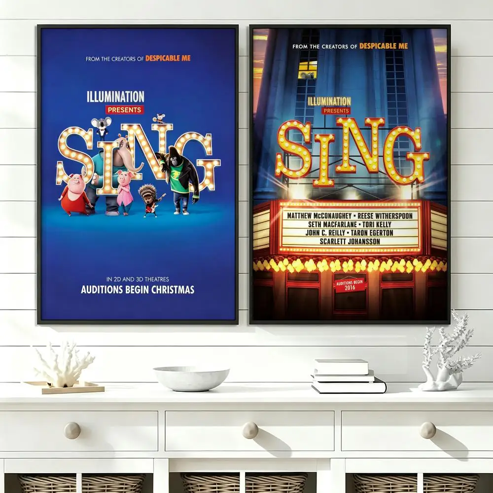 movie Sing Poster Poster HD Trendy SelfAdhesive Wall Art Print For Living Room Bedroom Dorm Office Home Gift