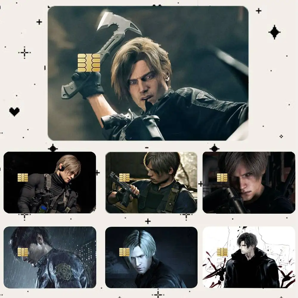 L-Leon R-Resident RE9 Evil 9 HD Waterproof Card Skins Protective Stickers for Credit Bank Game Cards