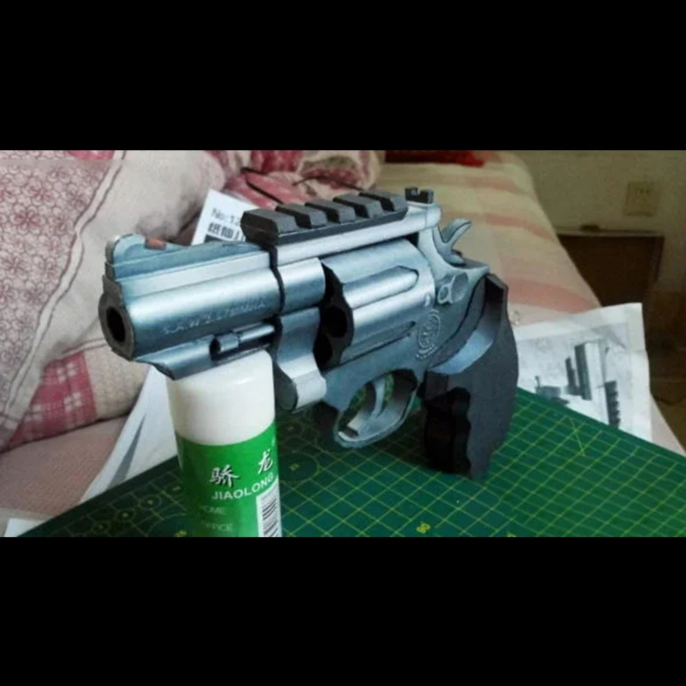 1:1 3D M66 Revolver Paper Model Manual Gun Toy DIY Building Model Revolver Toy for Adults