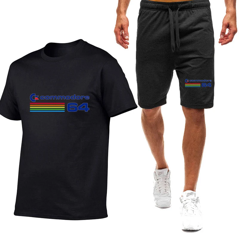 

Commodore 64 2025 мужской принт Harajuku новый стильный девятицветный костюм с короткими рукавами летняя футболка повседневные шорты комплект из 2 предметов