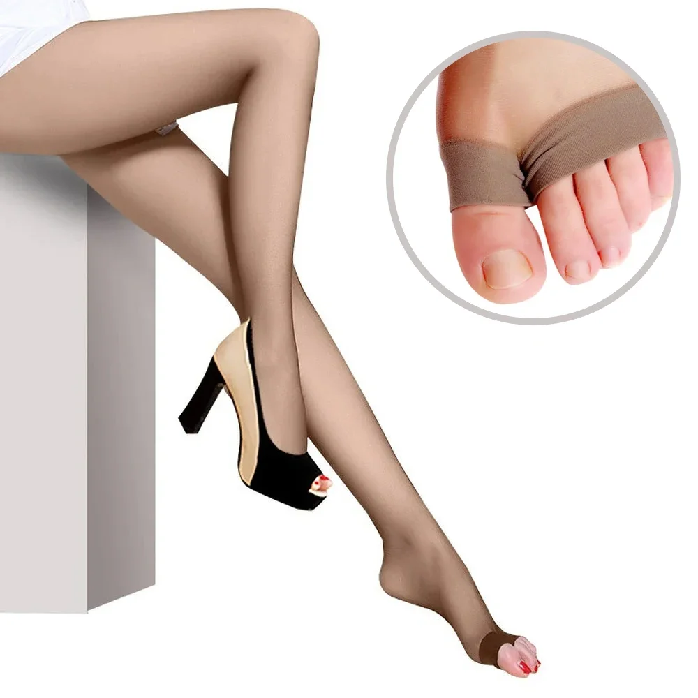 Sexy Women with Fingers Open Toe Skin transparent Pantyhose Effect Nylon Elastic Thigh High Long Stockings Ladies sheer Tights