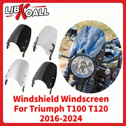For Triumph T100 T120 2016-2024 Front Windshield Windscreen for Triumph T 120 T100 Wind Deflector Windshield Accessories