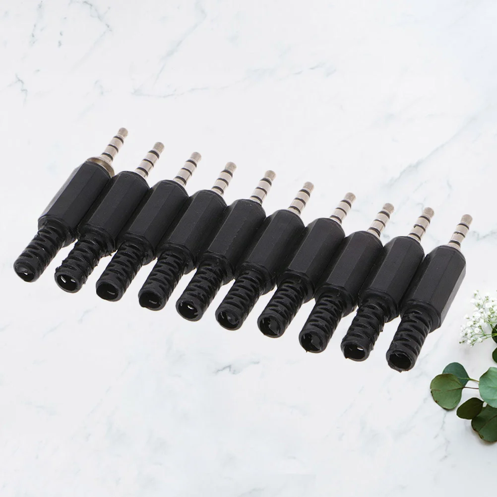 

10Pcs 3.5mm Replacement Repair Audio Plug Stereo Male 4 Pole 3 Rings Solder Type Connector for Headphone Microphone Cable