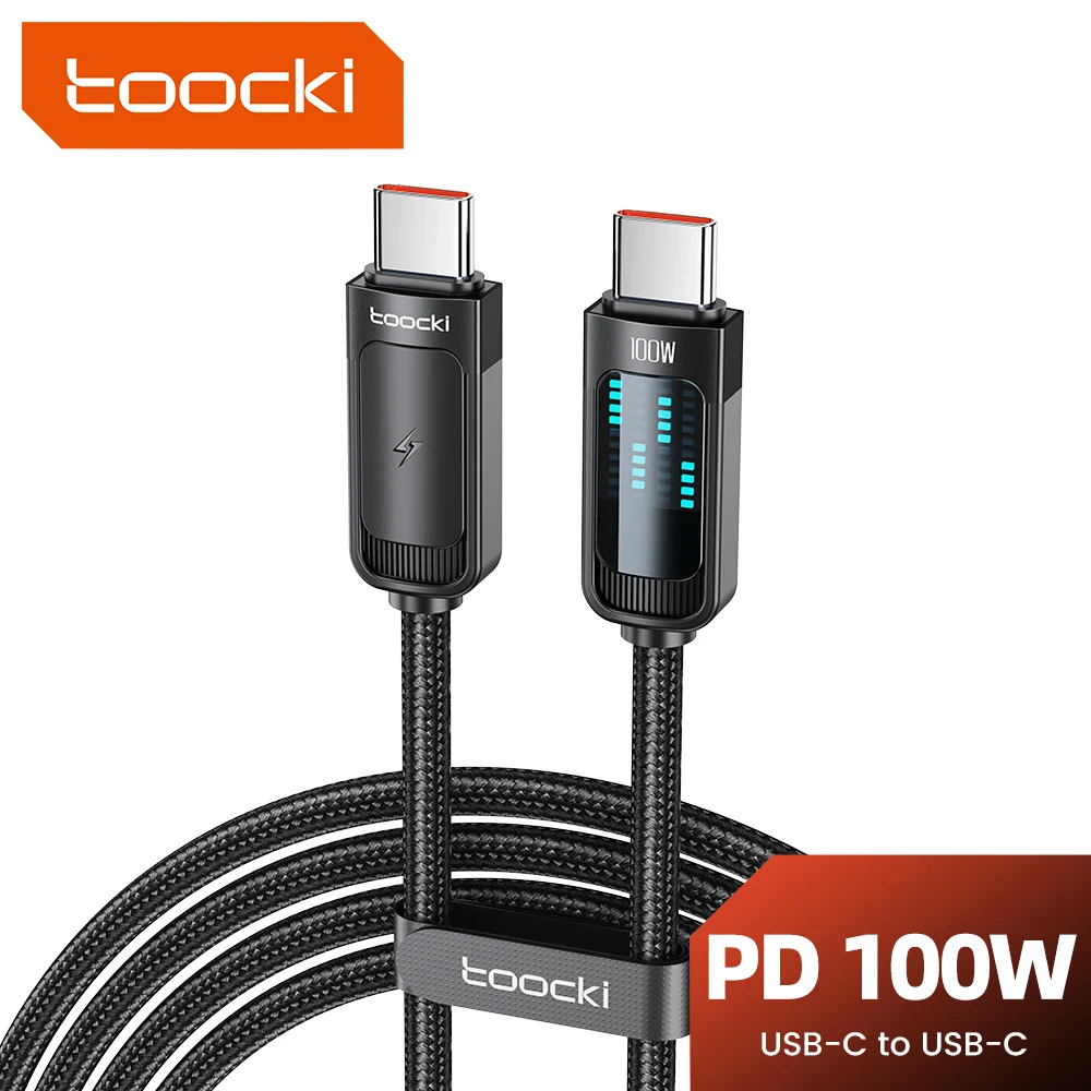 Toocki X74C3 1/2m PD 100W Fast Charging USB C Cable for iPhone 17 Samsung Type C Data Cord for Xiaomi iPad Dynamic Light Display