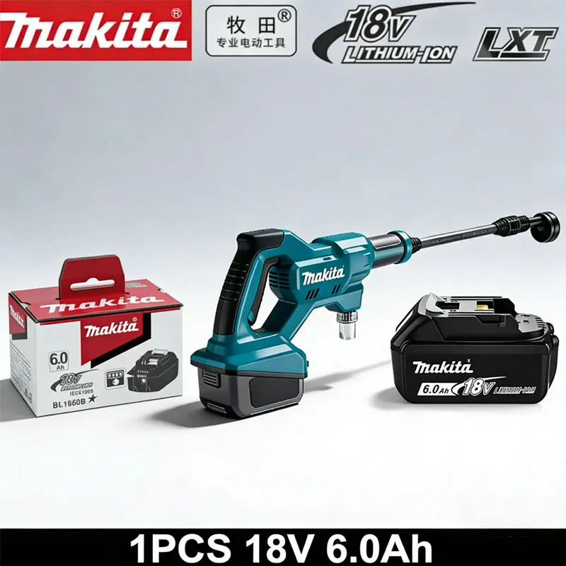 

Аккумуляторная высоконапорная мойка Makita DHW180 6.0Ач, 18В, портативное беспроводное устройство для очистки, электрический водоструйный пистолет с высоким напором