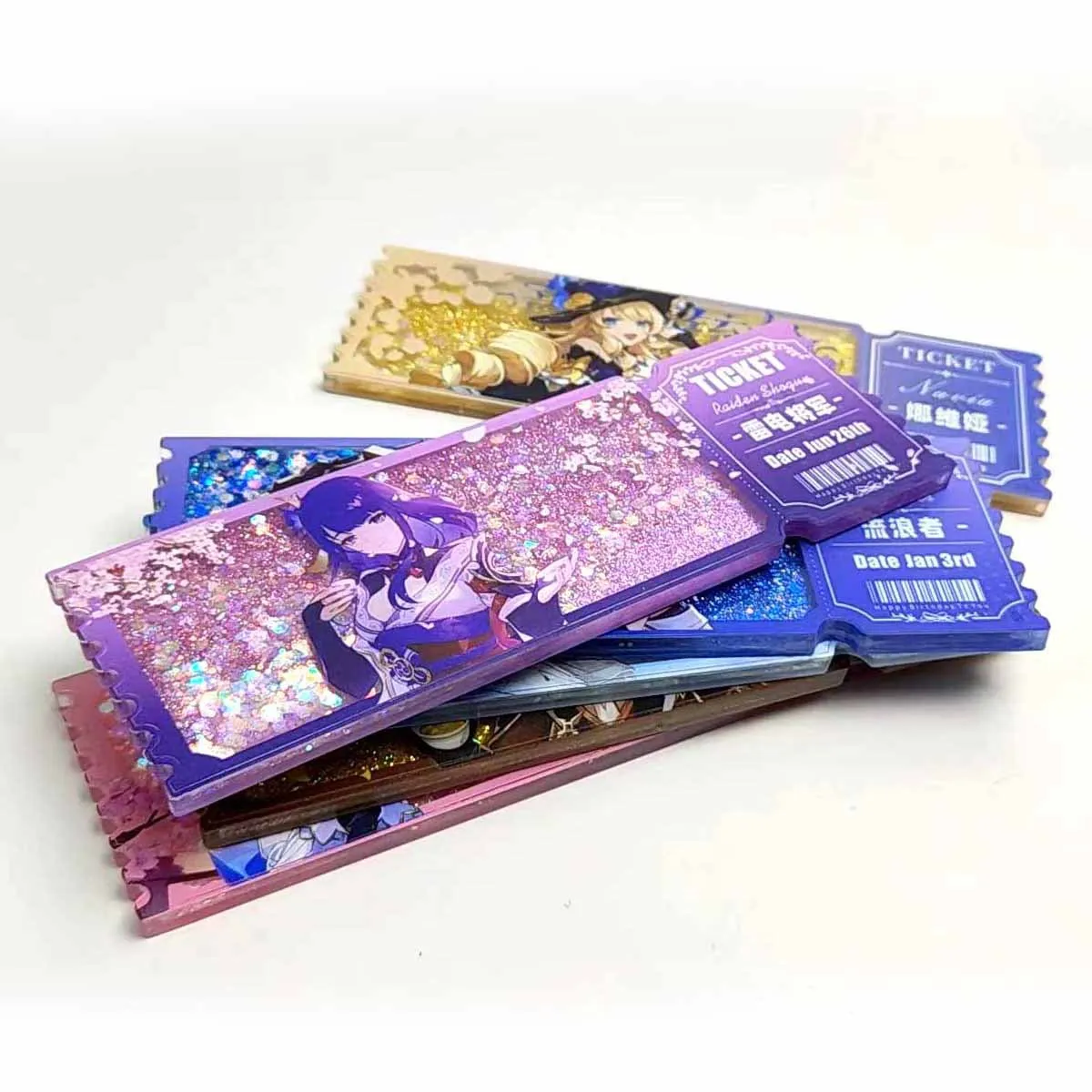 Aether Paimon Lumine Amber Barbara Popular Game Peripheral Creative Quicksand Ticket Card Brick Comic Exhibition Gift Ornaments