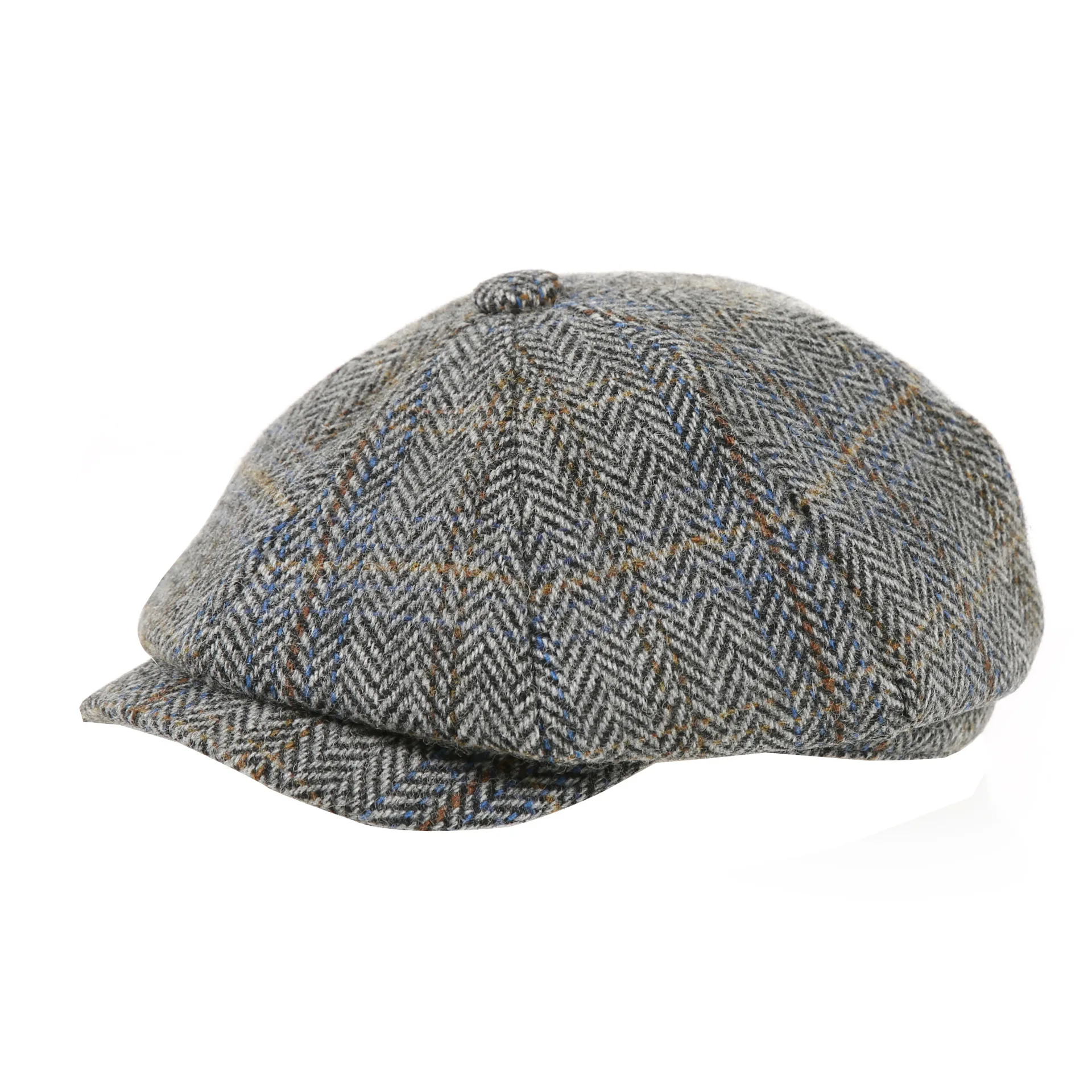 Men\'s and Women\'s Fashion Beret Leisure Octagonal Cap British Retro Street Versatile Painter Hat Harris Tweed Newsboy Cap