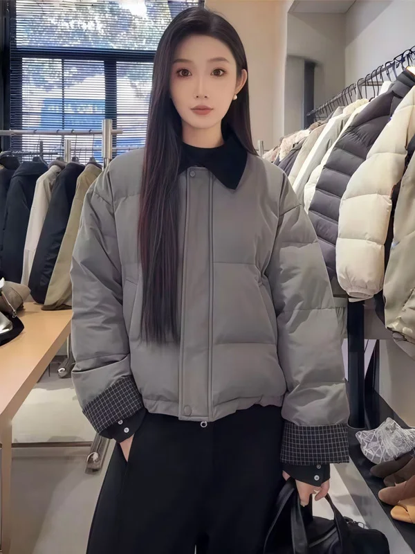 

Fashionable High-Quality Color Block Cotton Jacket Thick Women's Winter New Korean Style Casual Warm Versatile Cotton Coat