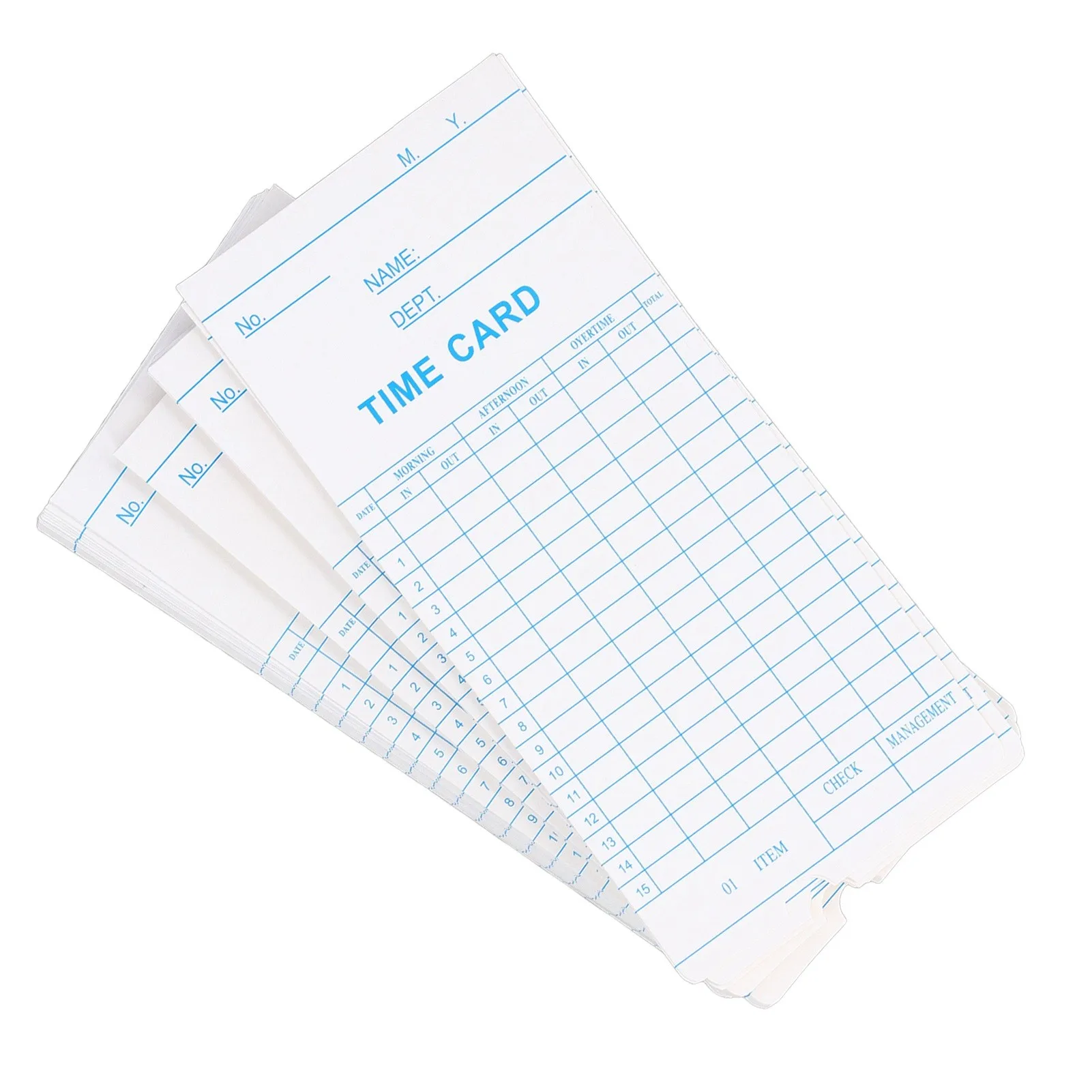 100 Pcs Time Card 7.09x3.27in Dual Sided Microcomputer Attendance Machine Card Employee Time Sheet for Company