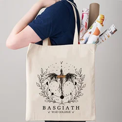 1pc Canvas Shopping Bag, Portable Shoulder Bag, Trendy Large Capacity Tote Bag For Daily Life