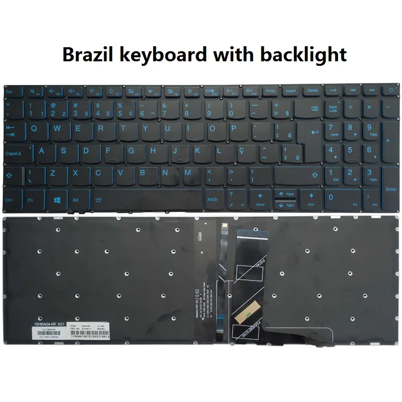 Imagem -02 - Teclado Portátil Azul Retroiluminado para Lenovo Ideapad Retroiluminado Russo Eua Francês Espanhol Latim Brasil L34017 L340-15 L340-17irh L340-15irh