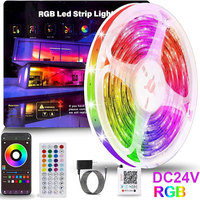 Rgb Led Light Strip 24V 5M 10M 15 30 Meter 20M 40M Led Light With Control Ice String Bluetooth Led Tape Ribbon Gaming Decoration