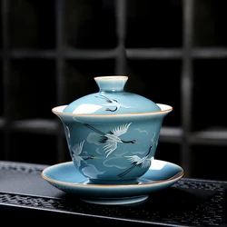 Xianhe Ceramic Sancai Cover Bowl Household Tea Cup Kung Fu Tea Set Single Tea Can Respected Tea Bowl Tea Cup Tea Washing