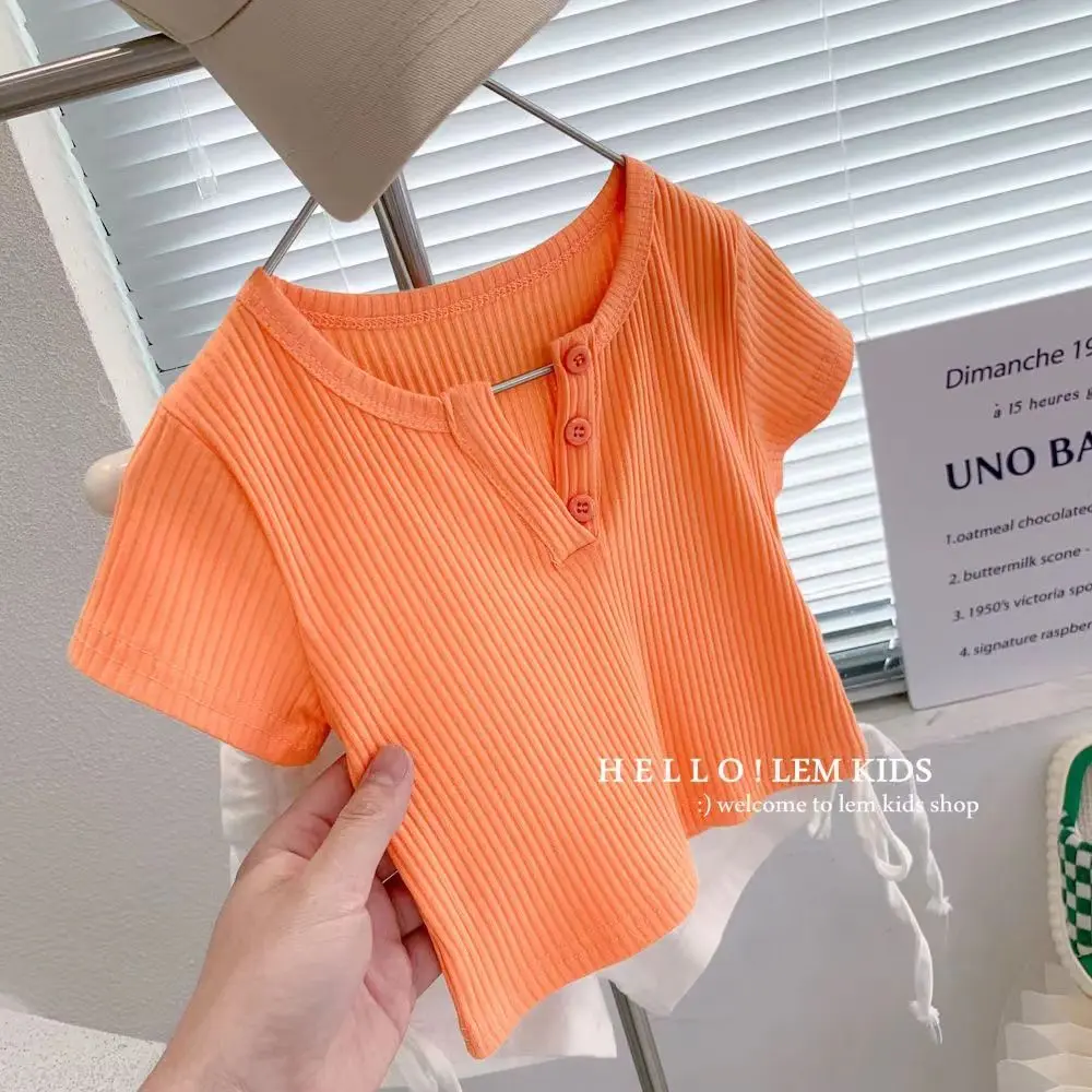 子供用シルク半袖Tシャツ,キャンディーカラーのトップス,トレンディな女の子の服,夏のノベルティ