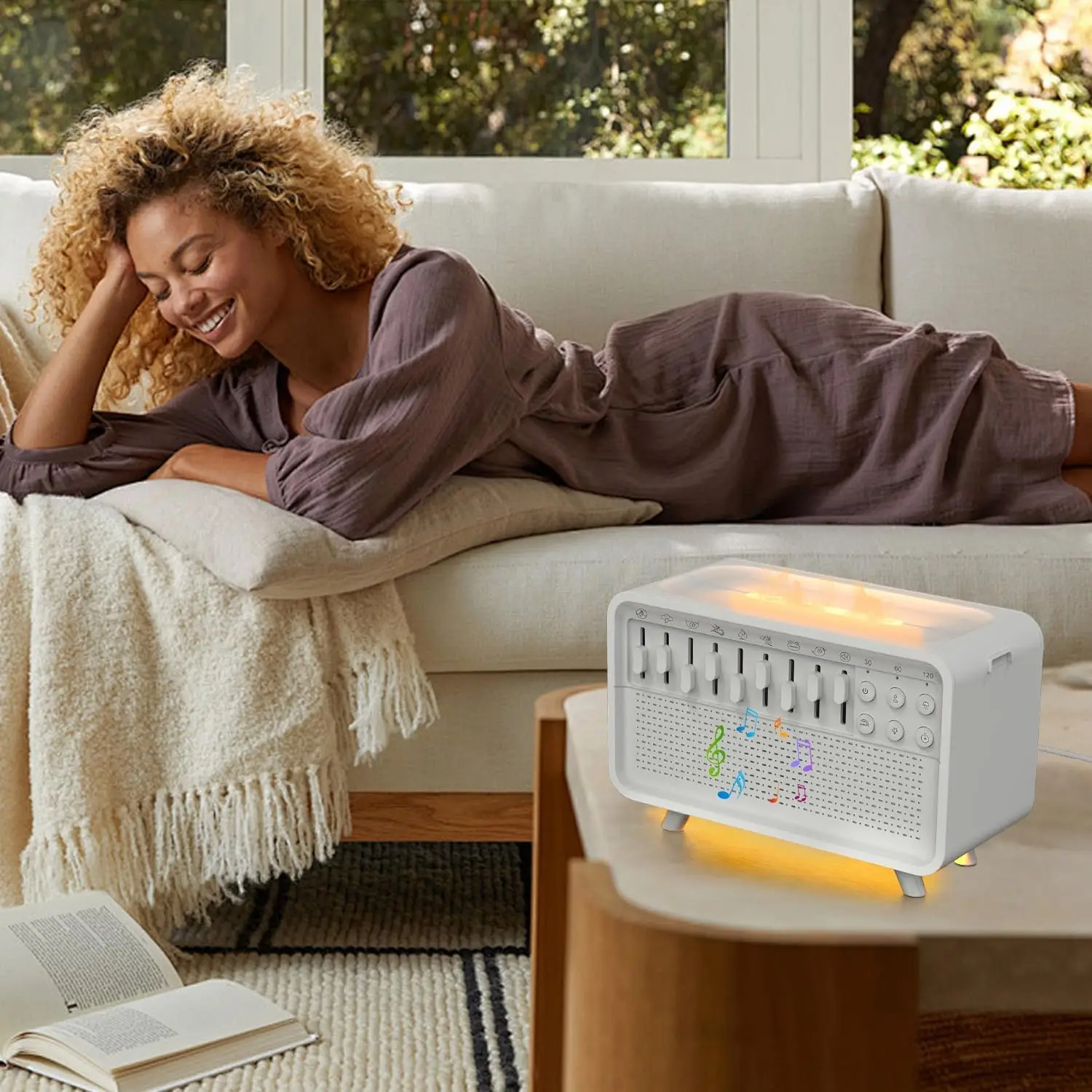 

2025 New Upgraded Bluetooth 5.3-compatible Speaker White Noise Sleep Aid Night Light Humidifier All-in-one Machine