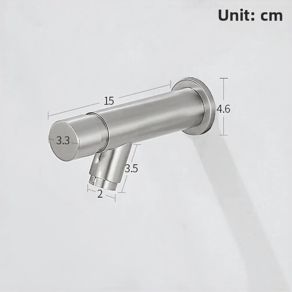 Stainless Steel Wall Faucet with Delay Valve and Hand Press Control for Bathroom Basin Use and Stable Wall Mount Compatibility