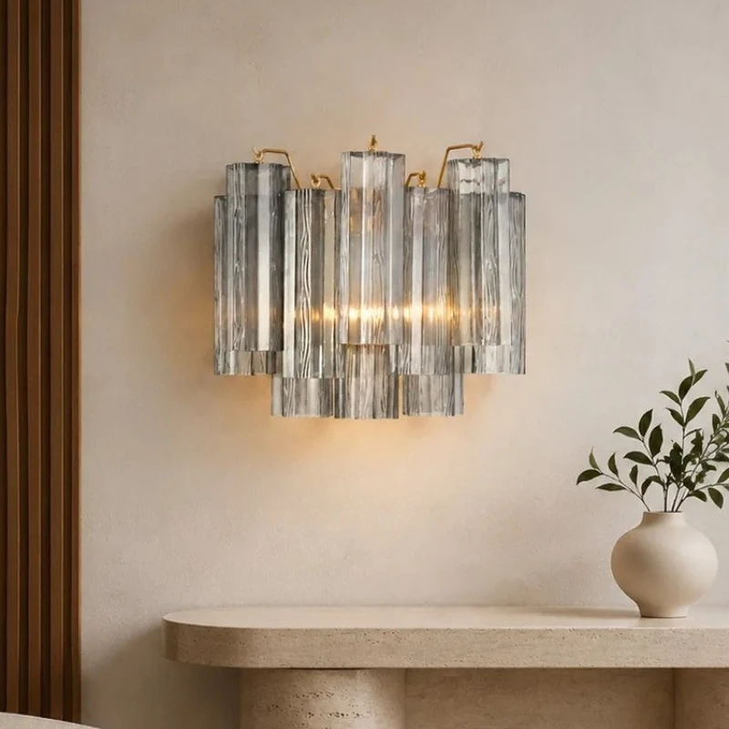 Italy Murano Glass Wall Lamp Wall Fitting for Bedroom Bedside Living Room Restaurant Hotel Indoor Lighting Home Decor Fixture