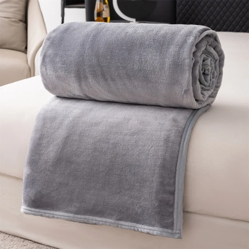 Spring Autumn Flannel Blanket Extra Soft Comfortable Nap Shawl Blankets Solid Warm Multi-functional Skin Friendly Throw Blanket