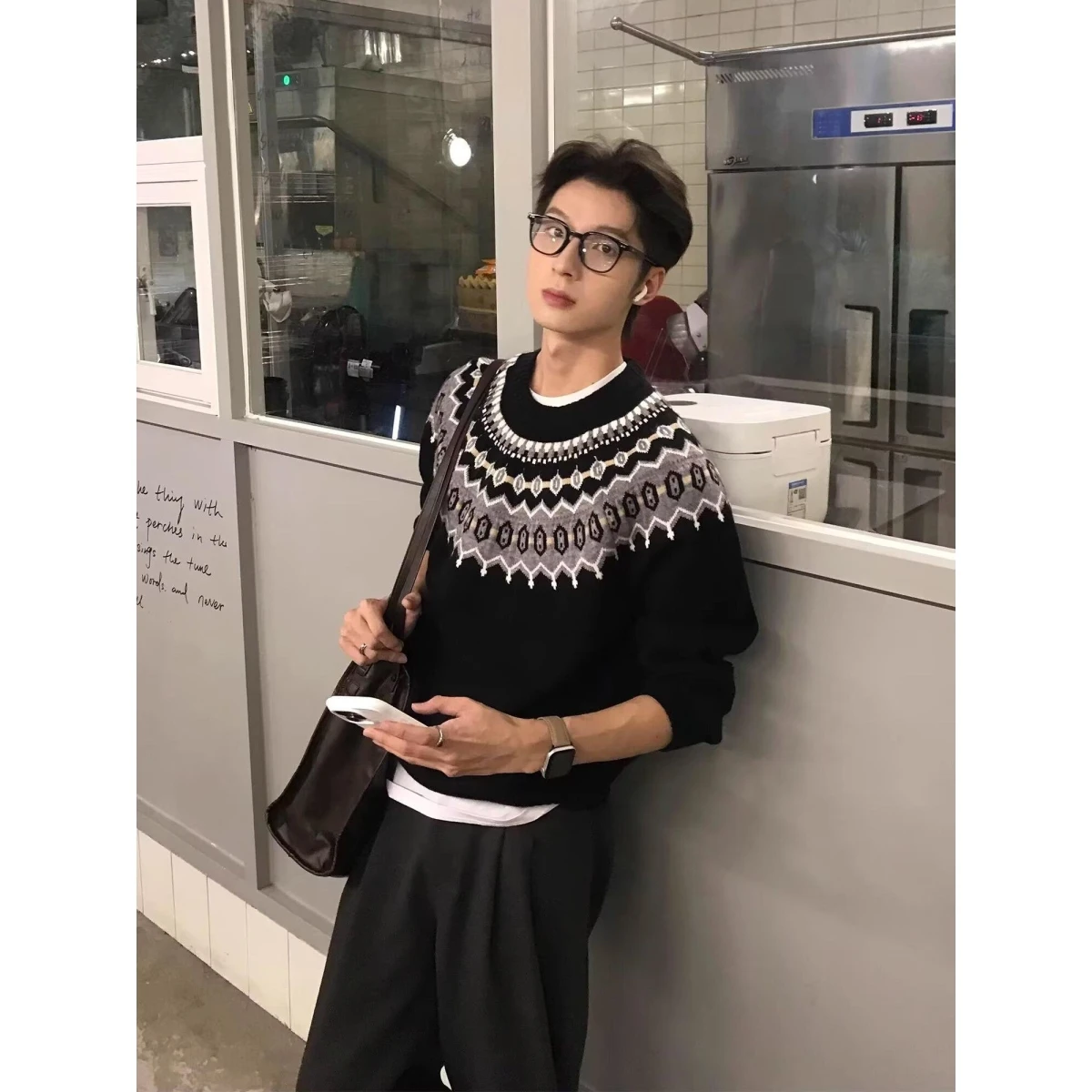 

Облегающий круглый вязаный свитер Ne, модный мужской базовый свитер, осень-зима, новинка 2024, мягкий полиэстер, повседневный длинный све