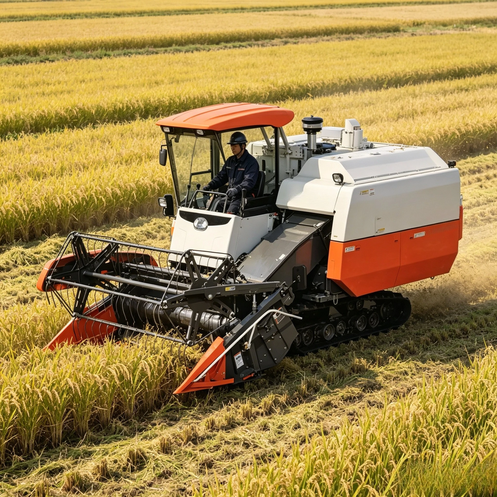 Rice Harvest Machine Self Propelled Harvester Combine Agricultural Farm Equipment Crawler Grain Harvest Machine Customized