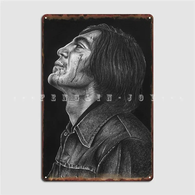 Anton Chigurh Metal Sign Club Bar Garage Decoration Pub Funny Tin Sign Poster