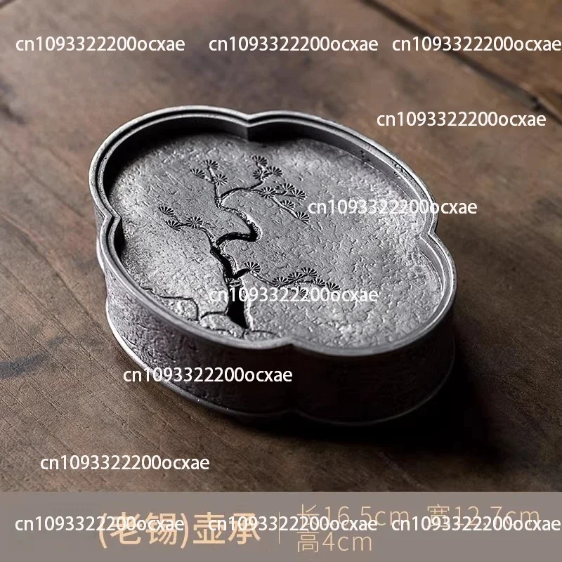 Old Tin Teapot Holder, Small Home Water Storage for Pot, Zen-style Teapot Holder for Tea Table
