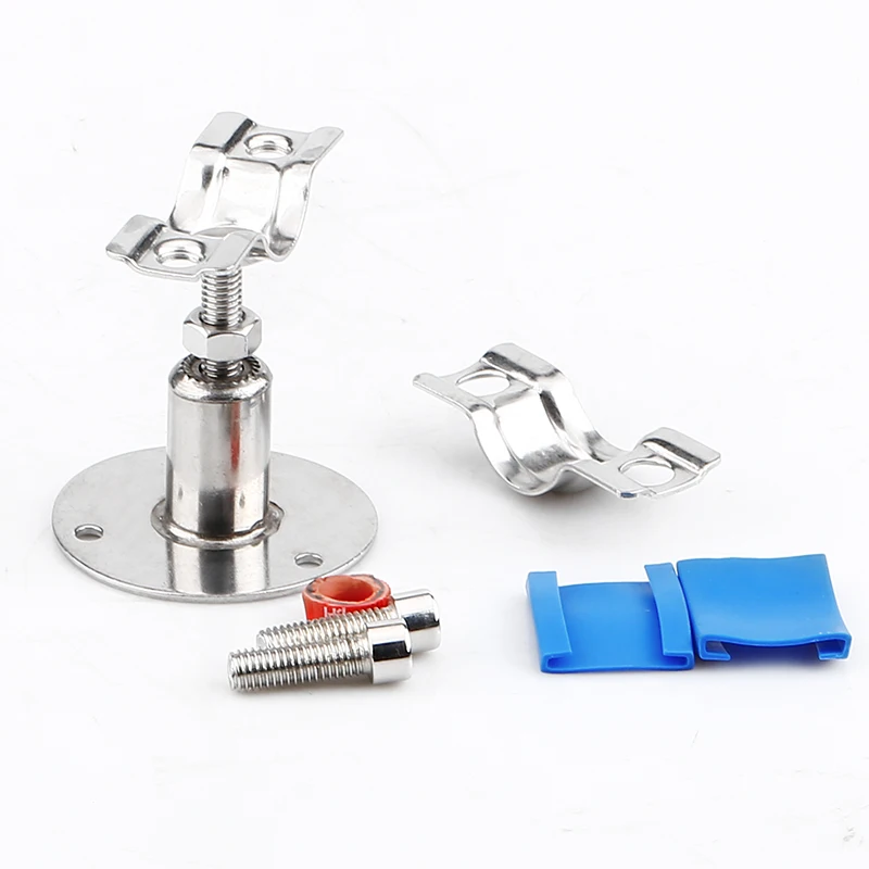 15-89mm OD Stainless Steel SS304 Pipe Clamp Clip Support Bracket With Base Plate Pole Length 30-50mm/50/100mm/100150mm/150-200mm