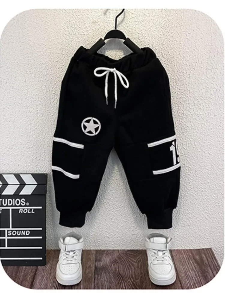 Spring Autumn Kids Bear Pattern Clothes Sets 2-14Y Kids 2pcs Winter Children's Pullover+pants Children Letter Sweater Suits image 5