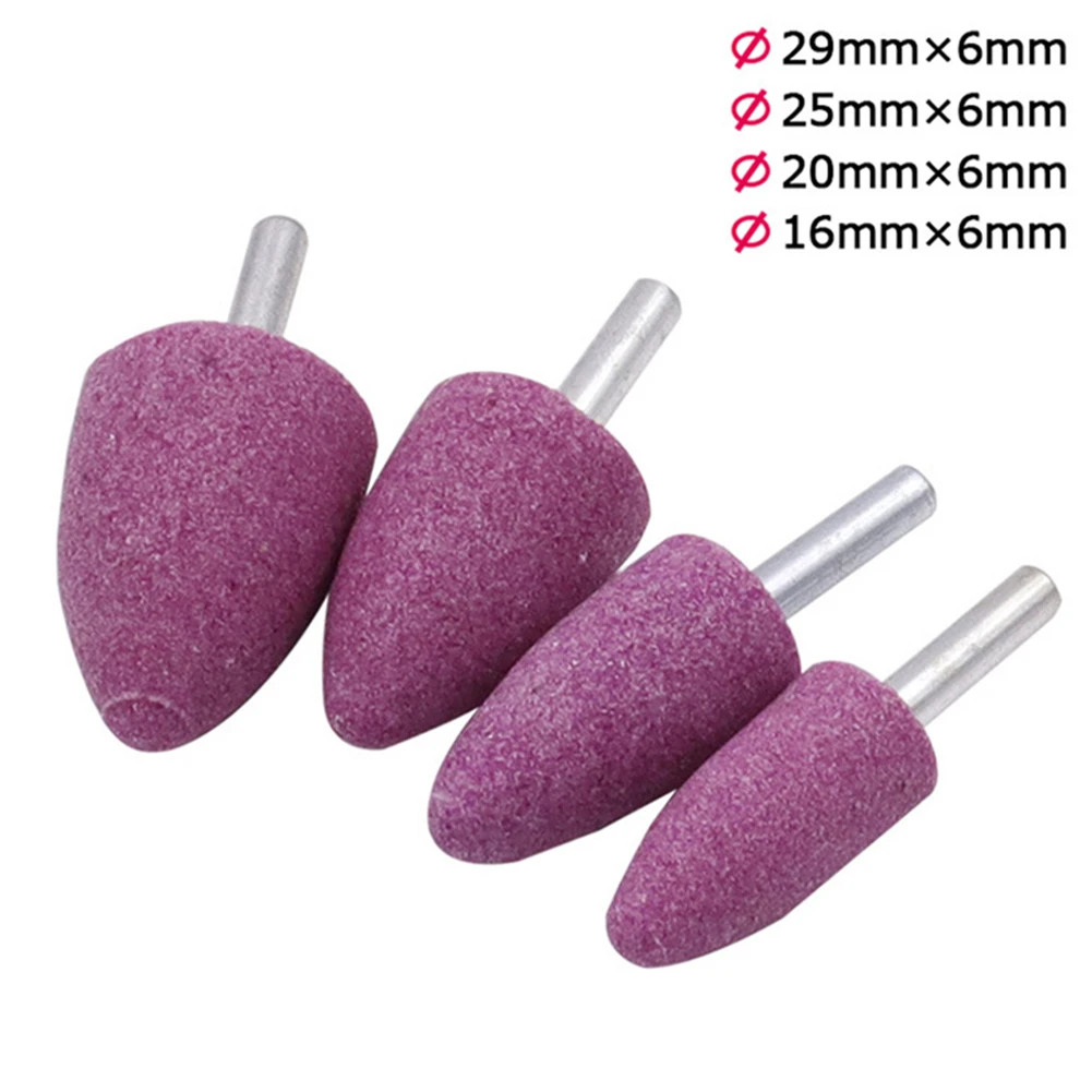 1pc 6mm Shank Red Corundum Conical Grinding Head For Polishing And Rust Removal Mini Brush For Dremel Dril