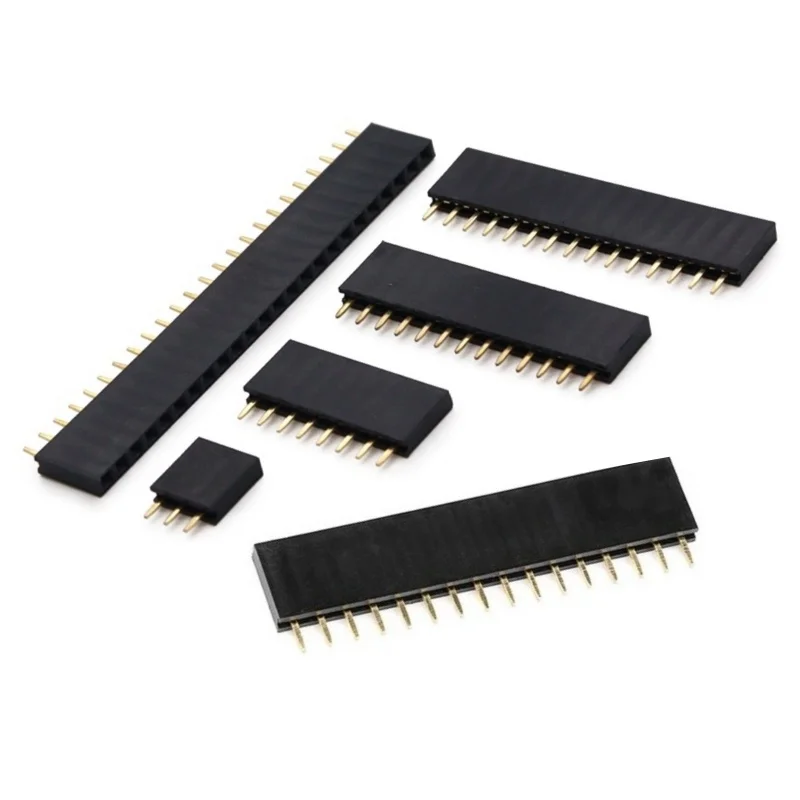 100pcs 2.54mm spacing single row female 1x2P/3P/4P/5P/6P/10P/16P/20/40P pin socket