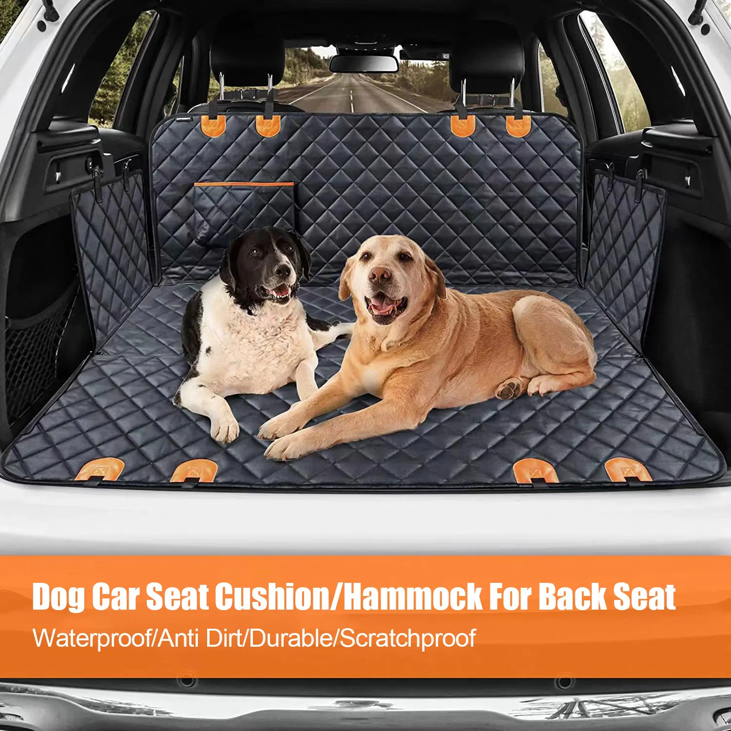 Dog Car Seat Cushion For Back Seat Waterproof Cloth Durable Scratchproof Dog Hammock Pet Seat Cover Protector For Cars Truck SUV