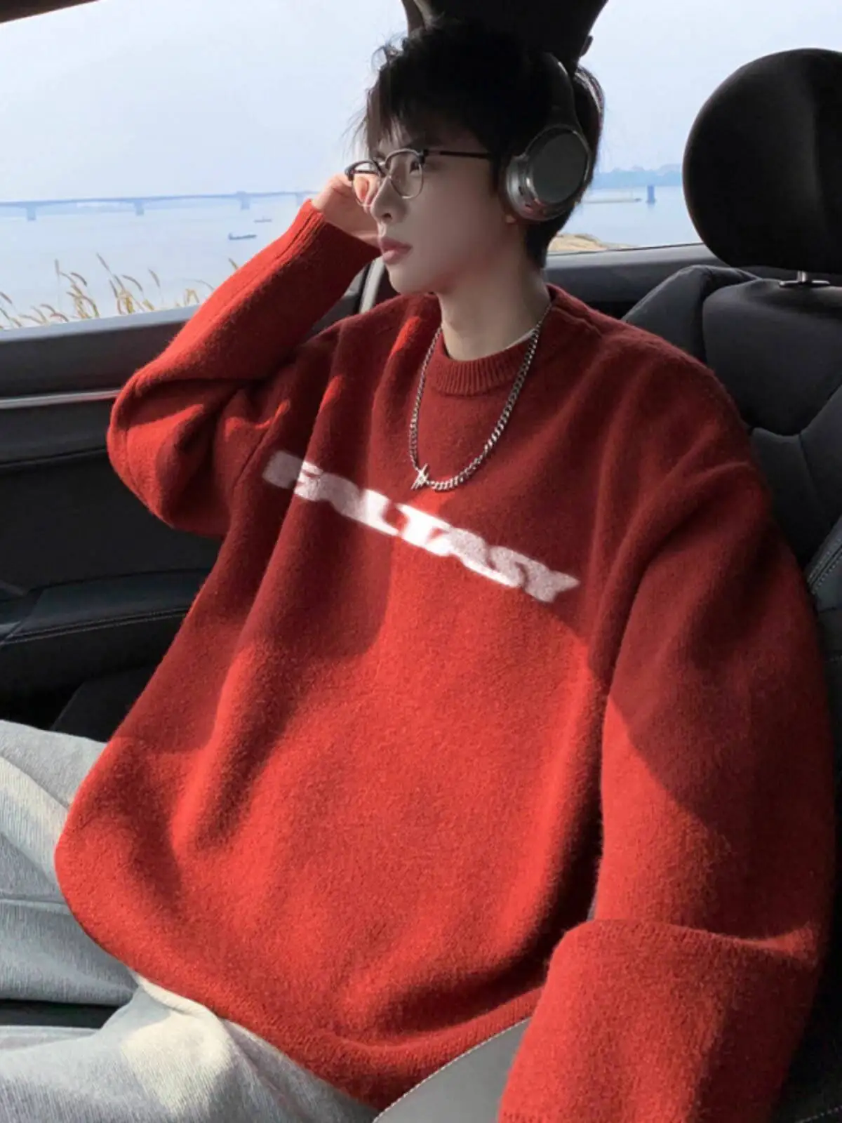 Man Women Sweater 2025 Autumn Spring New Men's Letter Printed Crew Neck Sweater Loose Lazy Style Knitwear Trendy Design