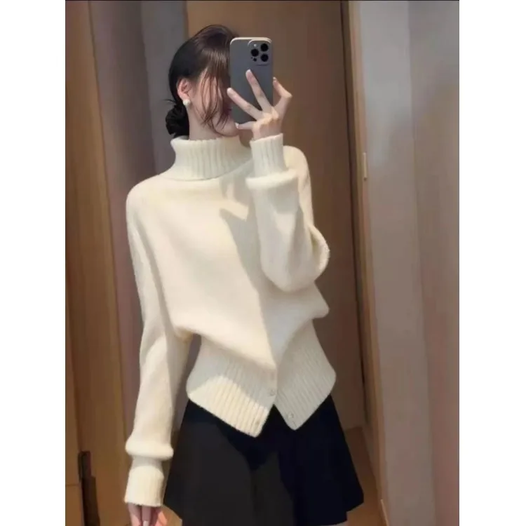 

Корейский свитер Sle High Ne, женский свободный крой, мягкий, уютный зимний вязаный свитер, модный длинный свек для поездок на работу