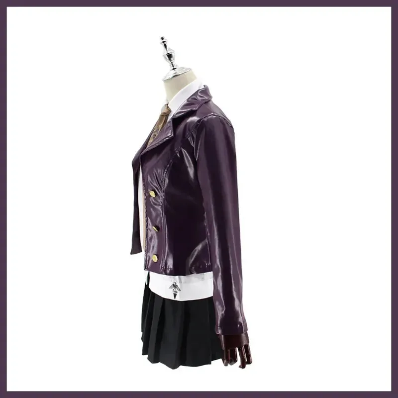 

COSda@Game Kirigiri Kyoko Cosplay Costume PU Coat JK Uniform Skirt Wig Adult Woman Cute Campus SuitCOSda@