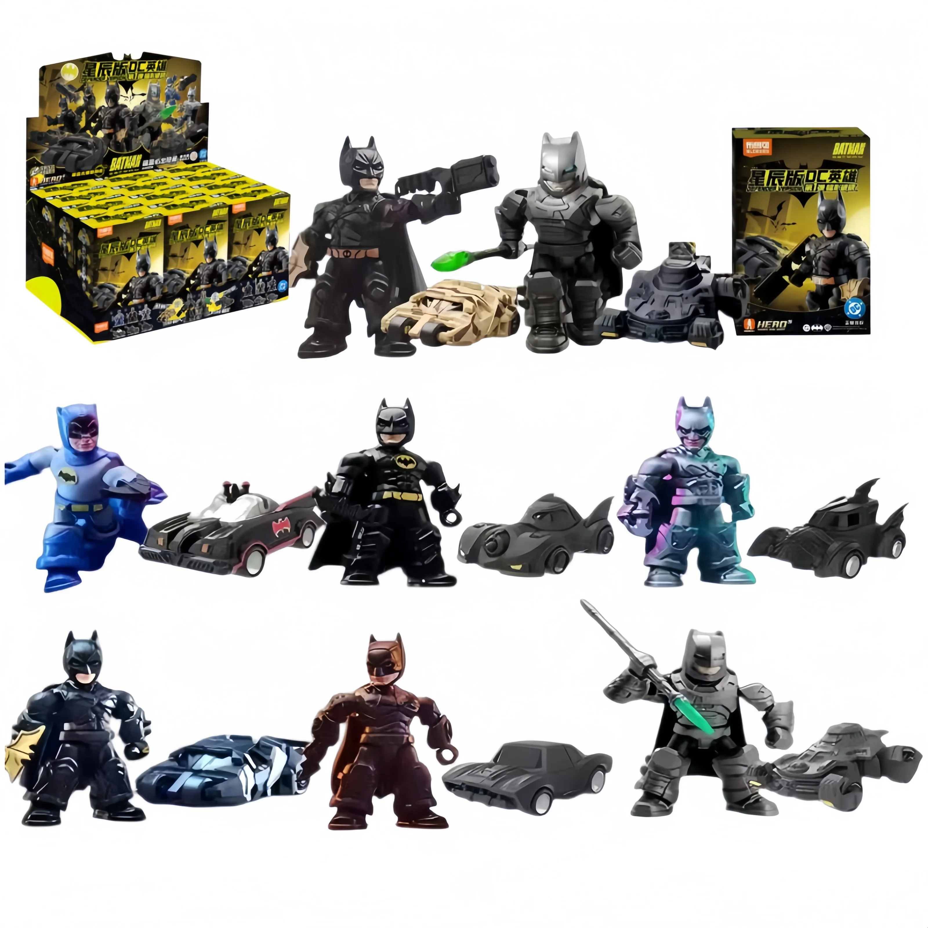 Blokees Batman Star Defender Blind Box Bausteine Batmobil Montagemodell Filmversion Feiertagsgeschenk Sammler-Spielzeug