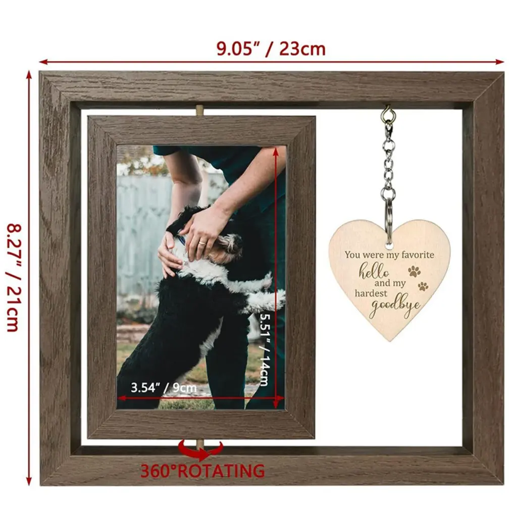 Dupla face Pet Memorial Photo Frame, Bereavement Presente, Dog Condolence, Morte Presente
