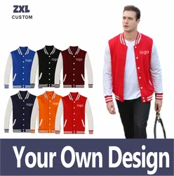 Men's Jacket Coat Custom Logo Embroidery Best Seller Baseball Uniform Casual Pure Cotton Baseball Jacket Personality Street Coat