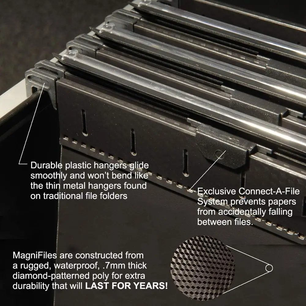 مجلدات ملفات مرتفعة مع فهارس مقاس 11 بوصة للتحديد السريع و20 مجموعة سوداء